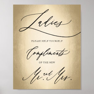 Snyggt Calligraphy Script Dam Bathroom-tecken Poster