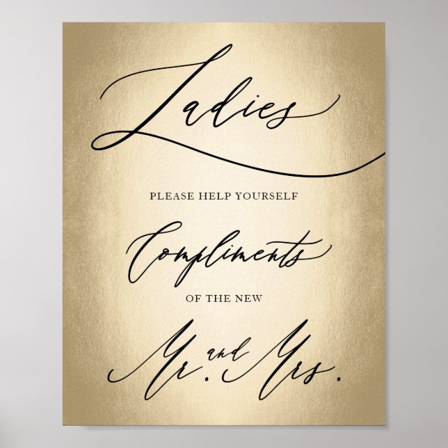 Snyggt Calligraphy Script Dam Bathroom-tecken Poster (Framsidan)