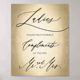 Snyggt Calligraphy Script Dam Bathroom-tecken Poster