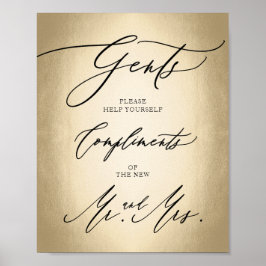 Snyggt Calligraphy Script Gents Cigar Pub-tecken Poster