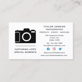 Snyggt Camera Freelance Photographer Social Media Visitkort