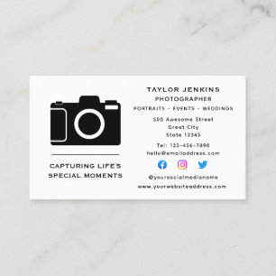 Snyggt Camera Freelance Photographer Social Media Visitkort
