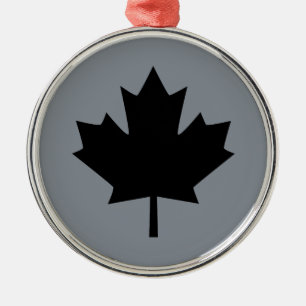 Snyggt Canadian Black Maple Löv Julgransprydnad Metall