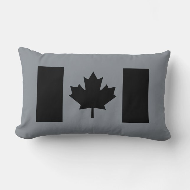 Snyggt Canadian Flagga in Black Lumbarkudde (Framsida)