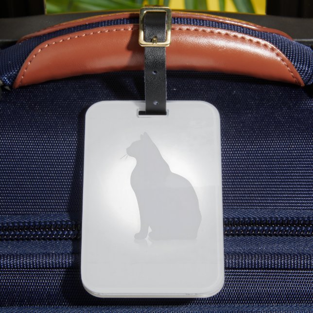 Snyggt Cat Silhouette Luggage Tag Bagagebricka (Framsida Insitu 2)