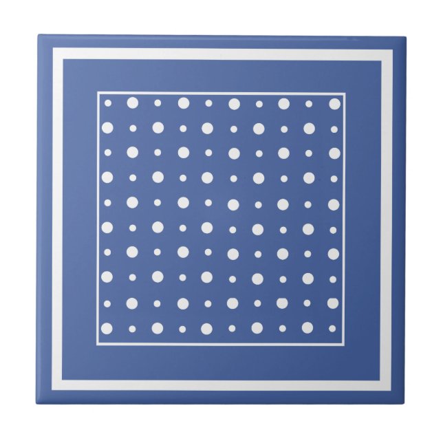 Snyggt Ceramic Tile, Mörk blått Polka dots Kakelplatta (Framsidan)