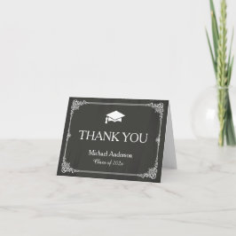 Snyggt Chalkboard Grad Studenten Tack Kort