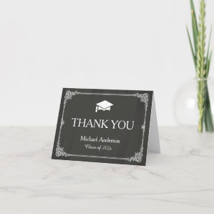 Snyggt Chalkboard Grad Studenten Tack Kort