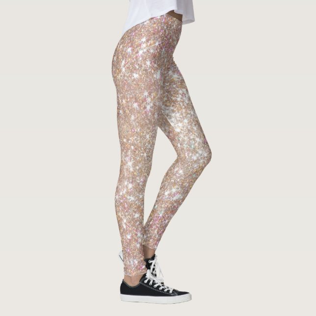 Snyggt Champagne Girly Glitter Leggings (Höger)