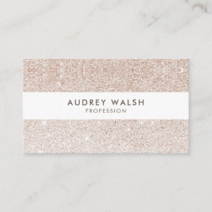 Snyggt Champagne rosa glitter White Stripe Visitkort