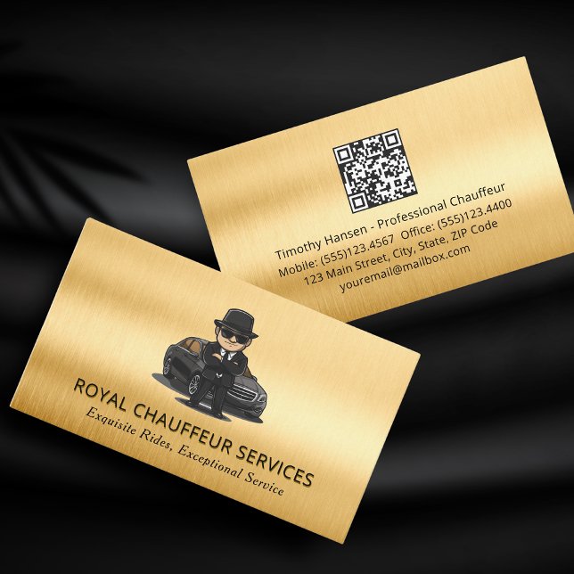 Snyggt Chauffeur Professionell Limo Driver Visitkort (Skapare uppladdad)