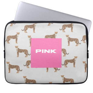Snyggt Cheetah Print Rosa Laptop Fodral - Trendig