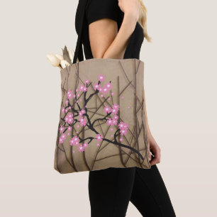 Snyggt Cherry Blommars with Sticks Tygkasse