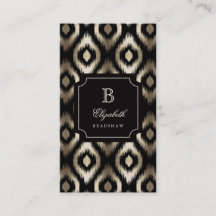 Snyggt Chic Black Gold Foil Diamond Ikat Monogram