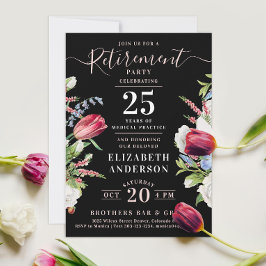 Snyggt Chic Black Lavender Vild Flower Pension Inbjudningar