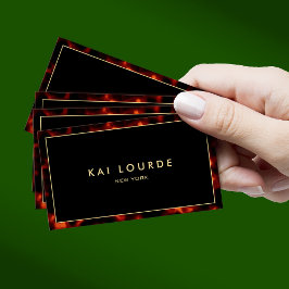 Snyggt Chic Black Tortoiseshell Designer Visitkort