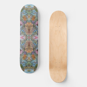Snyggt Chic Blomsterträdgård Vattenfärgsfärg Mini Skateboard Bräda 18,5 Cm