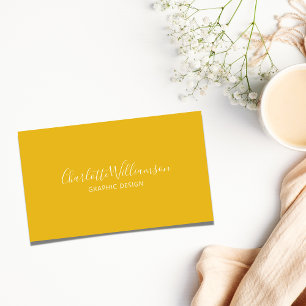 Snyggt Chic Elegant Monogram Minimalistisk Gult Visitkort