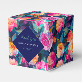 Snyggt chic Färgblommor bröllop Presentaskar