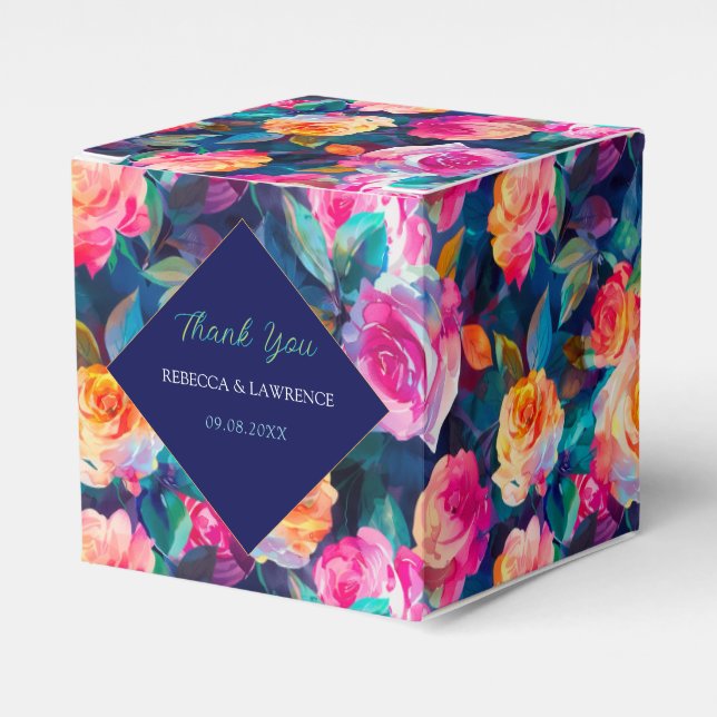 Snyggt chic Färgblommor bröllop Presentaskar (Framsidan Sidan)