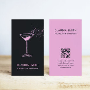 Snyggt Chic Female Sommelier Bartender Visitkort