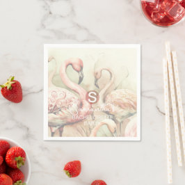 Snyggt Chic Flamingo Monogram Personlig Pappersservett