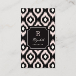 Snyggt Chic Ivory Rosa Diamond Ikat Monogram Visitkort