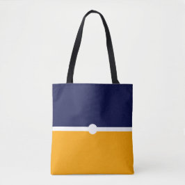 Snyggt Chic Modern Navy Blue Gult Färg Block Tygkasse