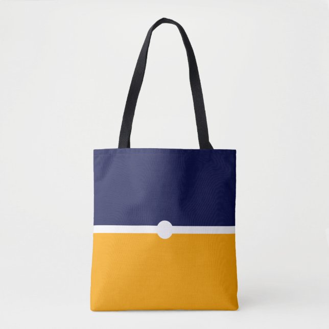 Snyggt Chic Modern Navy Blue Gult Färg Block Tygkasse (Framsida)
