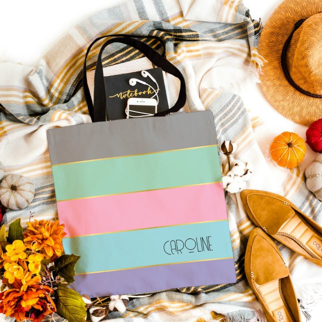 Snyggt Chic Pastel Mönster Tema Tote Bag Tygkasse (Skapare uppladdad)