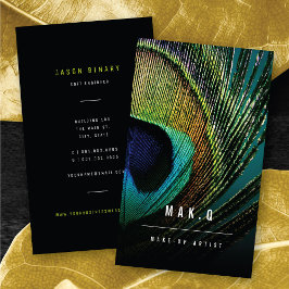 Snyggt Chic Peacock Feather Photo Makup Artist Visitkort