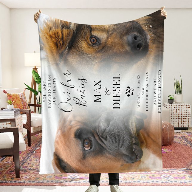 Snyggt Chic Pet Memorial 2 x Photo Keepsak Fleecefilt (Skapare uppladdad)