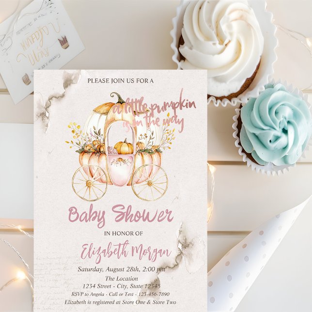 Snyggt Chic Pumpkin Carriage Baby Shower Inbjudningar (Skapare uppladdad)