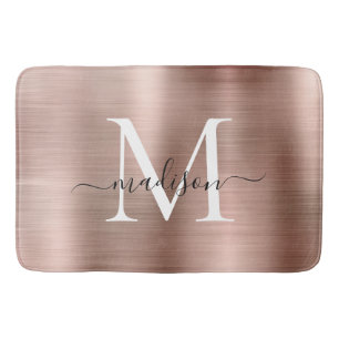 Snyggt Chic Ro Guld Steel Metall Monogram-skript Badrumsmatta