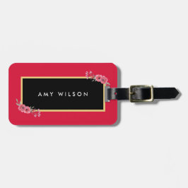 Snyggt Chic Rosa &  Blommigt Luggage Tagg Bagagebricka