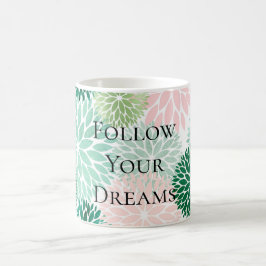 Snyggt Chic Rosa Mint Grönt Flowers Kaffemugg