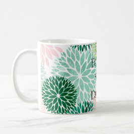 Snyggt Chic Rosa Mint Grönt Flowers Kaffemugg