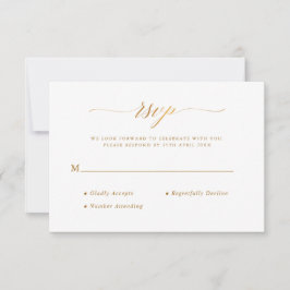 Snyggt Chic Script Calligraphy Gold Foil Bröllop OSA Kort