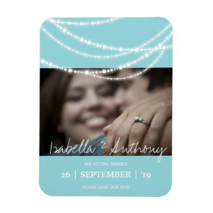Snyggt Chic Sparkling Ljus Photo Spara datum Magnet
