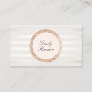 Snyggt Chic Strimmad Ro Guld Sequin Rosa Logotyp Visitkort