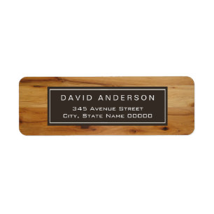 Snyggt Chic Wood Grain Woodgrain-etikett Returadress Etikett
