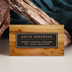 Snyggt Chic Wood Grain Woodgrain-utseende Visitkortmagnet