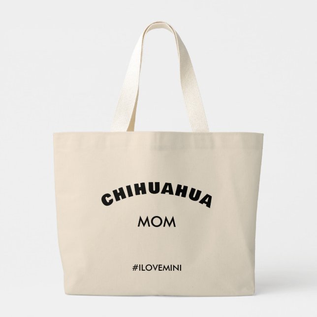 Snyggt Chihuahua Hund Bag minimalistisk djärv Mamm Jumbo Tygkasse (Baksida)