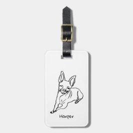 Snyggt Chihuahua: Personlig Line Art Decor Bagagebricka