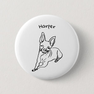 Snyggt Chihuahua: Personlig Line Art Decor Knapp