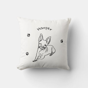 Snyggt Chihuahua: Personlig Line Art Decor Kudde
