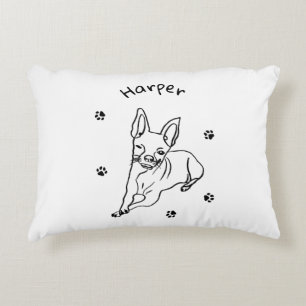 Snyggt Chihuahua: Personlig Line Art Decor Prydnadskudde