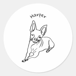 Snyggt Chihuahua: Personlig Line Art Decor Runt Klistermärke