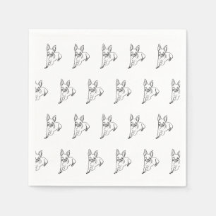 Snyggt Chihuahua: Personlig Line Art Pappersservett