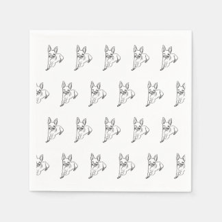 Snyggt Chihuahua: Personlig Line Art Pappersservett
